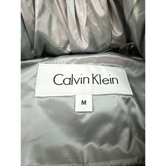 Calvin Klein Sleeveless silver puffer vest, women's sz  M - Picture 9 of 10